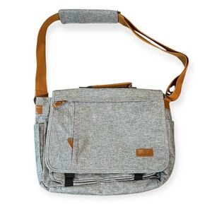 Estarer Unisex Gray Canvas Messenger Bag